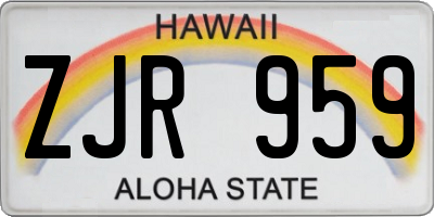 HI license plate ZJR959