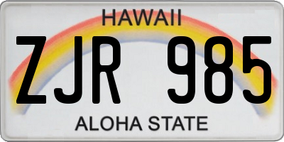 HI license plate ZJR985