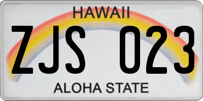HI license plate ZJS023