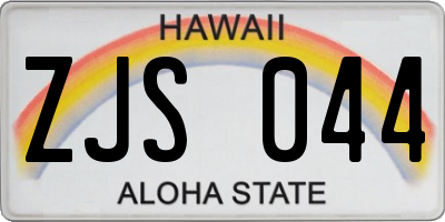 HI license plate ZJS044
