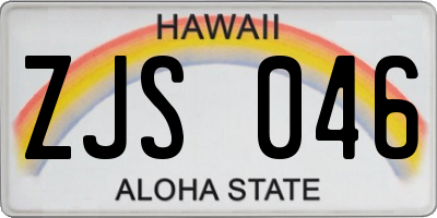 HI license plate ZJS046