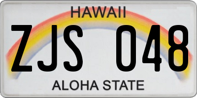 HI license plate ZJS048