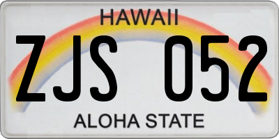 HI license plate ZJS052