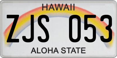 HI license plate ZJS053