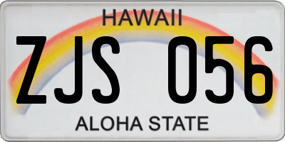 HI license plate ZJS056