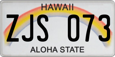 HI license plate ZJS073