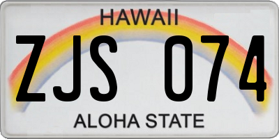 HI license plate ZJS074