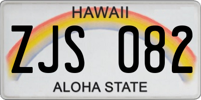 HI license plate ZJS082