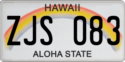 HI license plate ZJS083