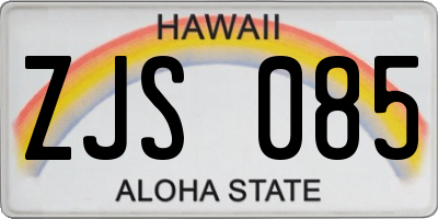 HI license plate ZJS085