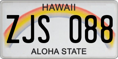 HI license plate ZJS088