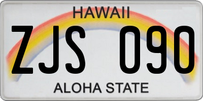 HI license plate ZJS090