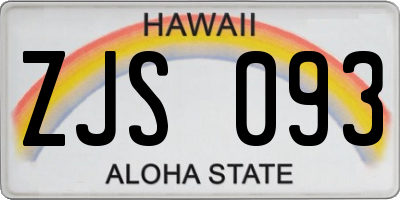 HI license plate ZJS093