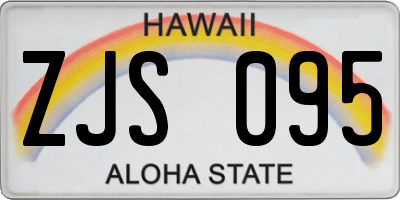HI license plate ZJS095