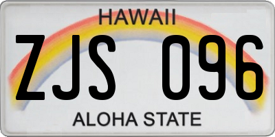 HI license plate ZJS096
