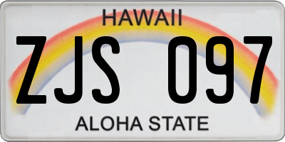 HI license plate ZJS097