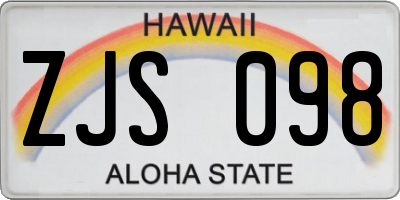HI license plate ZJS098