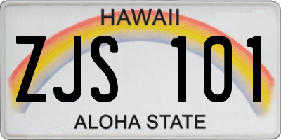 HI license plate ZJS101