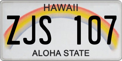 HI license plate ZJS107