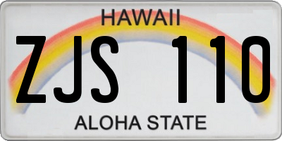 HI license plate ZJS110