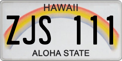 HI license plate ZJS111