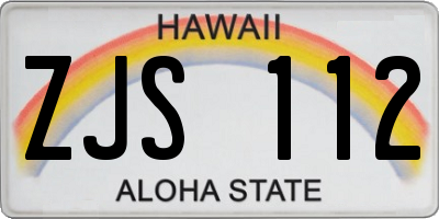 HI license plate ZJS112