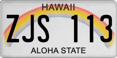 HI license plate ZJS113