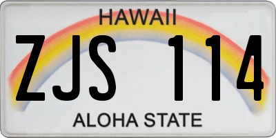 HI license plate ZJS114