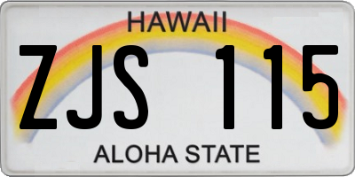 HI license plate ZJS115