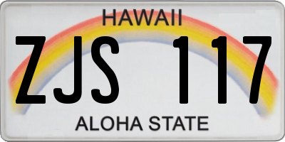 HI license plate ZJS117