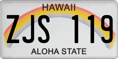 HI license plate ZJS119