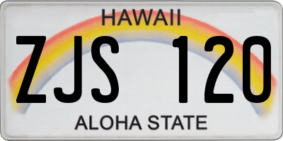 HI license plate ZJS120