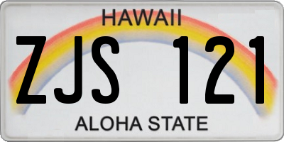 HI license plate ZJS121