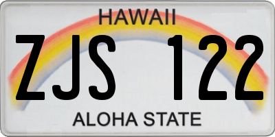HI license plate ZJS122