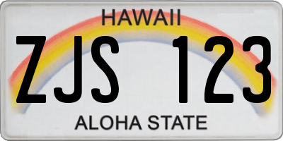 HI license plate ZJS123