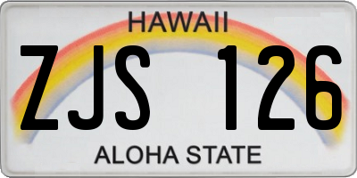 HI license plate ZJS126