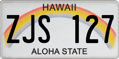 HI license plate ZJS127