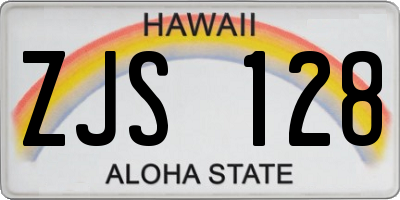 HI license plate ZJS128