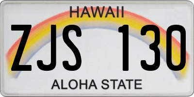 HI license plate ZJS130