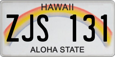 HI license plate ZJS131