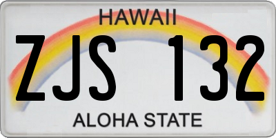 HI license plate ZJS132
