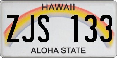 HI license plate ZJS133