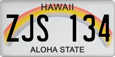 HI license plate ZJS134