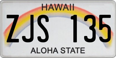 HI license plate ZJS135