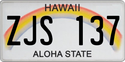HI license plate ZJS137