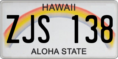 HI license plate ZJS138