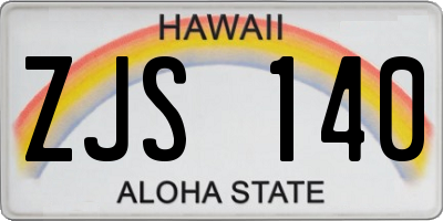 HI license plate ZJS140