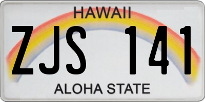 HI license plate ZJS141