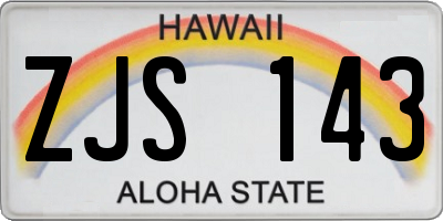 HI license plate ZJS143