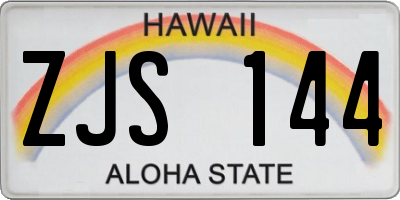 HI license plate ZJS144